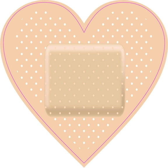 4.5in x 4.5in Heart Shaped Bandage Vinyl Sticker