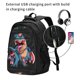 thumbnail image 2 of Fotbe Blue Dinosaur Mochila con Estampado y Puerto USB para Hombre y Mujer, Mochila Antirrobo, Mochila de Viaje, Mochila Escolar, Mochila Universitaria, 2 of 7