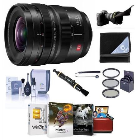UPC: 0192223143340 | 16-35mm f/4.0 LUMIX S Pro Lens for L-Mount  Bundle with ProOptic 77mm Filter Kit  Flex Lens Shade  Lens Cleaner  Lens Wrap  Cap Tether  Cleaning Kit  Mac Software Kit