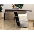 thumbnail image 2 of NauticalMart Aviator Wing Desk with Storage Aluminum and Leather Office Desk Silver and Brown (64 Inches), 2 of 6