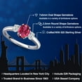 thumbnail image 2 of Gem Stone King 925 Sterling Silver Pink Tourmaline and Lab Grown Diamond Engagement Ring for Women | 1.19 Cttw | Oval 7X5MM | Gemstone October Birthstone | Size 9, 2 of 6