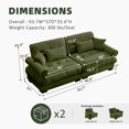 thumbnail image 2 of 93.7" Oversized Velvet Modular Sectional Sofa Couch with Plush Cushions & Pillows, Modern Deep Seating Sofa for Living Room, Apartment, Lounge – Olive Green, 2 of 6