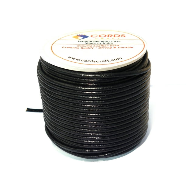 Cords Craft, 1 mm Round Leather Cord for Making Jewelry, DIY Craft