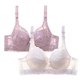thumbnail image 1 of Puntoco Sujetadores cómodos para mujer, 2 piezas, ropa interior con hebillas delanteras y estampado de leopardo, sin cierre de acero, 1 of 2