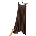 thumbnail image 4 of Tennis Skirt Skorts Skirts Athletic Tennis Skorts Women's Solid Color Drawstring Elastic Waist Long Skirt Coffee Xl, 4 of 5