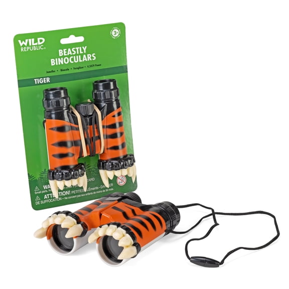 Wild Republic Beastly Binoculars, Tiger, Gifs for Kids, Party Supplies, Kids Toy, Great for Nature Watching