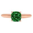 thumbnail image 7 of Solitaire Engagement Ring for Women - 1.5ct Simulated Emerald in 14K Rose Gold Promise Ring, 7 of 7