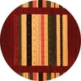 thumbnail image 1 of Ahgly Company Indoor Round Abstract Orange Contemporary Area Rugs, 3' Round, 1 of 1
