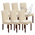 thumbnail image 2 of Funda de silla impermeable para comedor, fundas de asiento de silla de comedor con respaldo alto, elásticas, jacquard para cocina, hotel, 2/4/6 piezas, 2 of 5