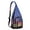 Black-16, variant on Palm Tree Paradise Sling Backpack - Vibrant Hawaiian Island Print, Fashionable Multi-Functional Daypack