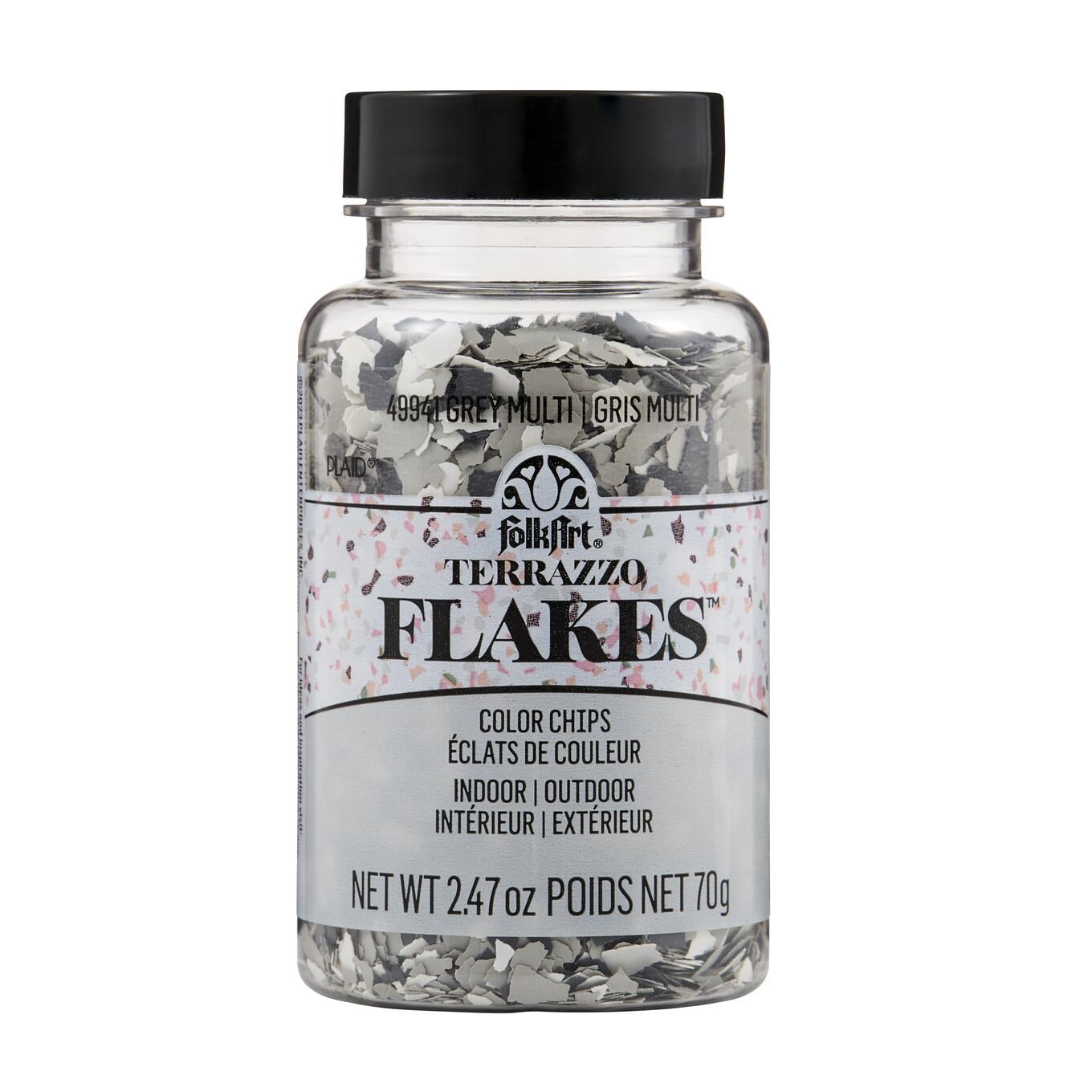 (2 pack) FolkArt Terrazzo Flakes Color Chips, Grey Multi, 2.47 oz