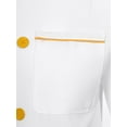 thumbnail image 6 of Raenseen Men's Hotel Restaurant Kitchen Food Service Cooking Work Uniform Set Chef Jacket with Hat Yellow M, 6 of 6