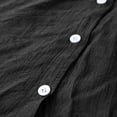 thumbnail image 6 of JGGSPWM Womens Button Down Tops Cotton Linen Tees Short Sleeve Shirts Soft Breathable Tunics Pocket Blouse V Neck T-shirts Black XL, 6 of 8