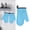 Blue, variant on Xirurus Silicone Oven Mitt High Temperature Resistant Slip Proof Kitchen Baking Glove with Cotton Liner Red 10.24 inches / 26 cm