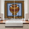 thumbnail image 2 of Ambesonne Greek Kitchen Curtains, Traditional Amphora Shape, 55"x39", Lavender Orange and Black, 2 of 3
