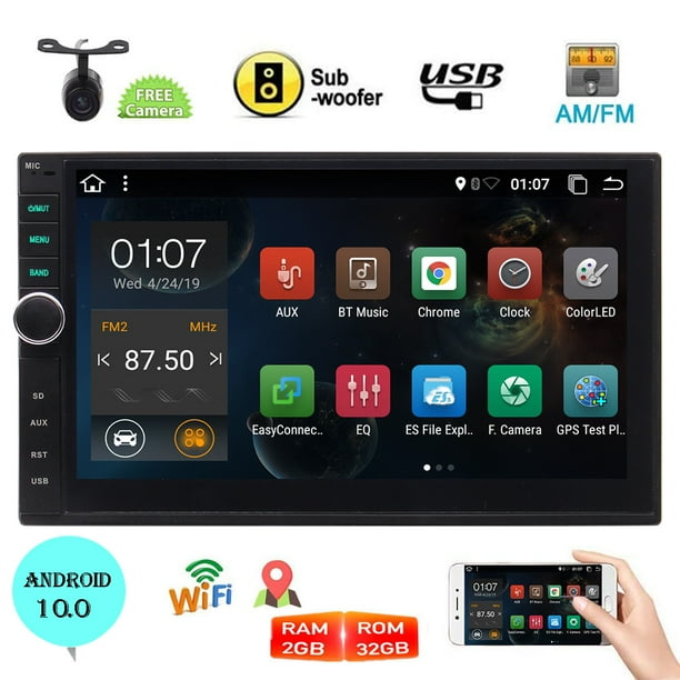 Android 10.0 Double Din Car Stereo with Backup Camera Bluetooth GPS