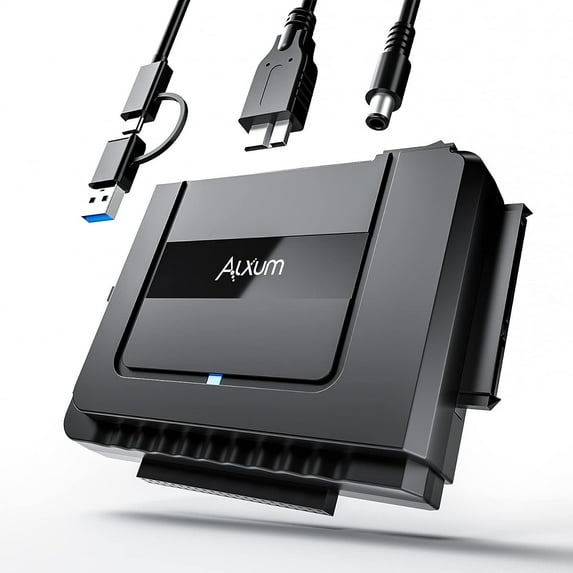 Alxum IDE to SATA Adapter Cable, IDE to USB External Hard Drive Reader for 2.5/3.5 inch IDE HDD and SATA III HDD/SSD, with USB C Cable with USB A Adapter and 12V/2A Power Supply