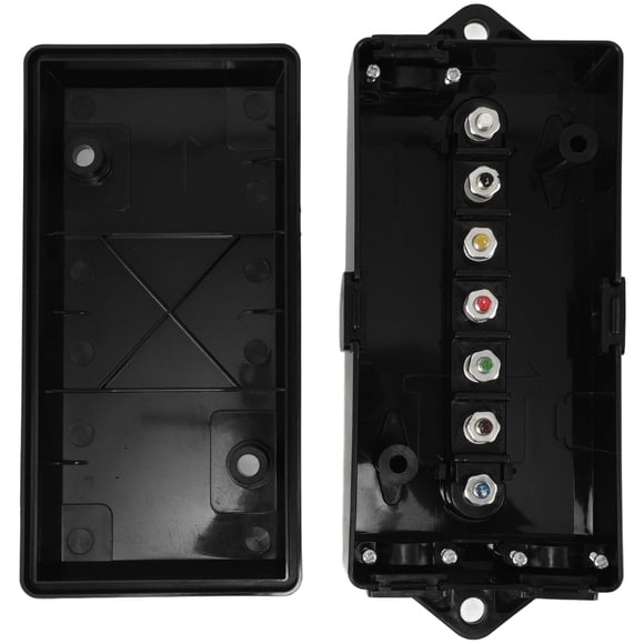 Caja de cableado para remolque resistente de 7 vías para caravanas, impermeable, conector de 7 vías para vehículos recreativos, barcos, caravanas, sistemas eléctricos y accesorios.