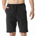 thumbnail image 2 of Tuphregyow Men Cotton Linen Basketball Training Shorts Wide Leg Quick Dry Workout Shorts Leisure Lightweight Multi Comfy Shorts Loose Hiking Knee Length Shorts with Pockets Solid Black XXL, 2 of 7