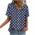 thumbnail image 5 of Ashirexll Tops for Women Trendy, Short Sleeve Shirts for Women, Fashion Casual Print Short Sleeve Pocket Button Blouse, 5 of 5