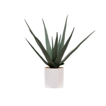 Mainstays 17.5"H Artificial Indoor Medium Agave Plant in Plastic Vanilla Planter