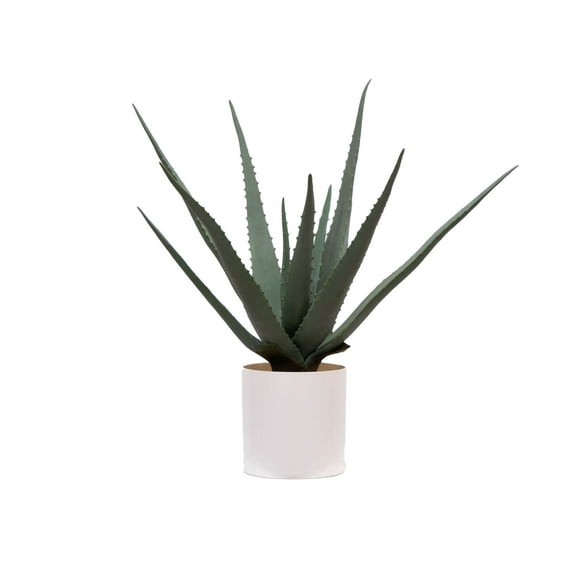 Mainstays 17.5"H Artificial Indoor Medium Agave Plant in Plastic Vanilla Planter