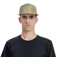 thumbnail image 4 of ZICANCN Alphabet S Pattern Baseball Caps, Trucker Hats for Men And Women, Adjustable Breathable Flat Caps, Natural, 4 of 6