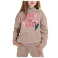 thumbnail image 2 of Girls Fashion Long Sleeve Hooded Sweater and Pants Outfit Set for Middle Older Children Youth Apparel, 2 of 3