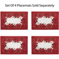 thumbnail image 6 of Newbridge Christmas Blooming Poinsettia’s Bordered Set of 4 Border Fabric Dining Placemats, 6 of 8