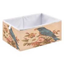 Foldable Fabric Storage Bin Home Cubes Clothing Organizer Bins Large Collapsible Box Basket for Home Organizer Bluebird on Elegant Branch