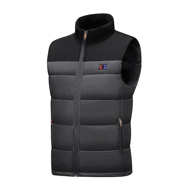 Chaleco calefactable de invierno para hombre, poliéster negro, suave, alimentado por Usb, creativo, lavable, 2 velocidades, Control de temperatura, ropa calentada por Usb para exteriores Kuyhfg Bienvenido a Kuyhfg