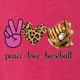 thumbnail image 2 of Peace Love Baseball Sports Tri-Blend Racerback Tank Top, Shocking Pink, Medium, 2 of 5
