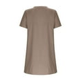thumbnail image 6 of Zpanxa Women's Linen Blend Short Sleeve Dress V Neck Button Down Casual Summer Sundress, 6 of 6