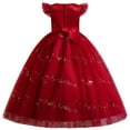 thumbnail image 2 of IDOPIP Girls Long Communion Princess Lace Dresses Flower Bridesmaid Pageant Party Wedding Floor Length Dance Evening Formal Gowns 11-12 Years Red, 2 of 6