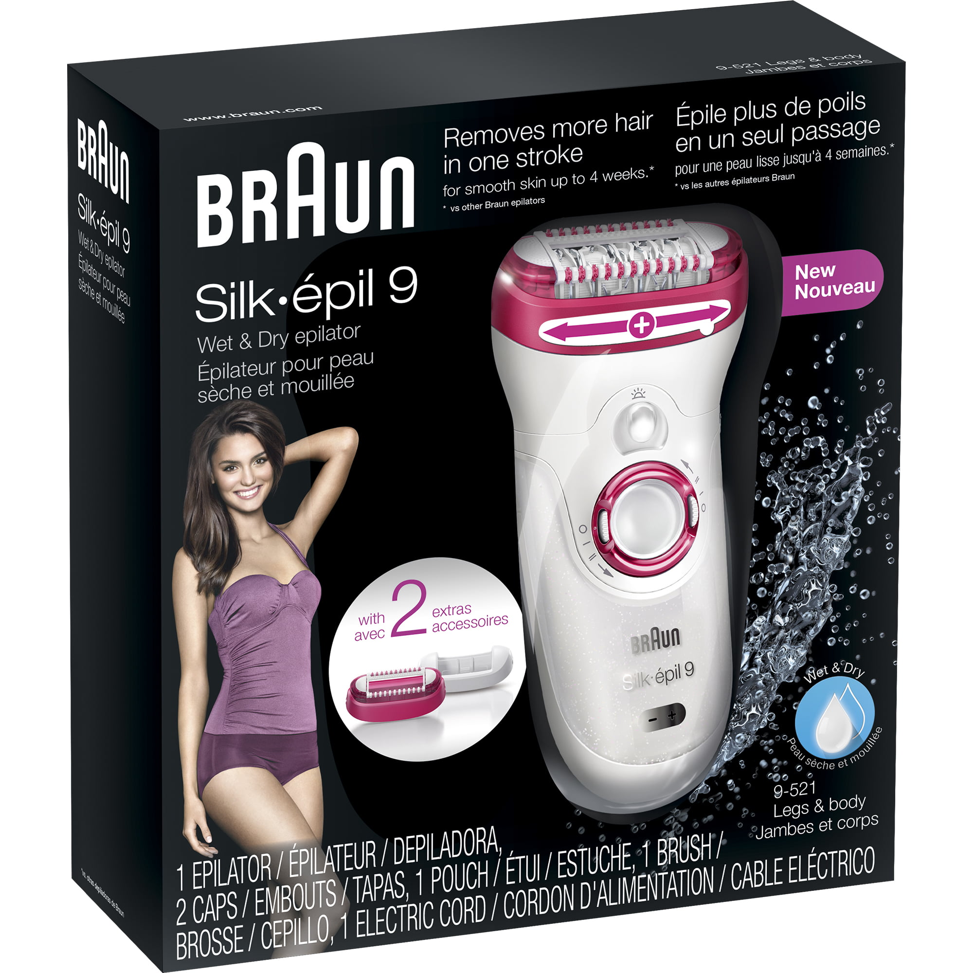 9-521 Cordless Dry Braun Silk-epil 9 Wet & Women\'s Epilator