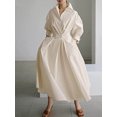 thumbnail image 2 of Elegant Women Plus Size Maxi Shirt Dress Long Sleeve Button Smocked Waist Loose Swing Long Dress with Pockets, 2 of 6