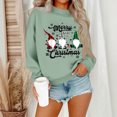thumbnail image 2 of WTOBBY Women's Casual Fashion Round Neck Long Sleeve Christmas Printed Sweatshirt, Sporty Comfort for Holiday Season and Everyday Active Wear,Mint Green S, 2 of 5