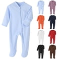 thumbnail image 5 of GCETTIC Baby Gender Neutral Zip Front Footed Sleep N Play Pajamas, Sizes Preemie Red 9-12Month, 5 of 9