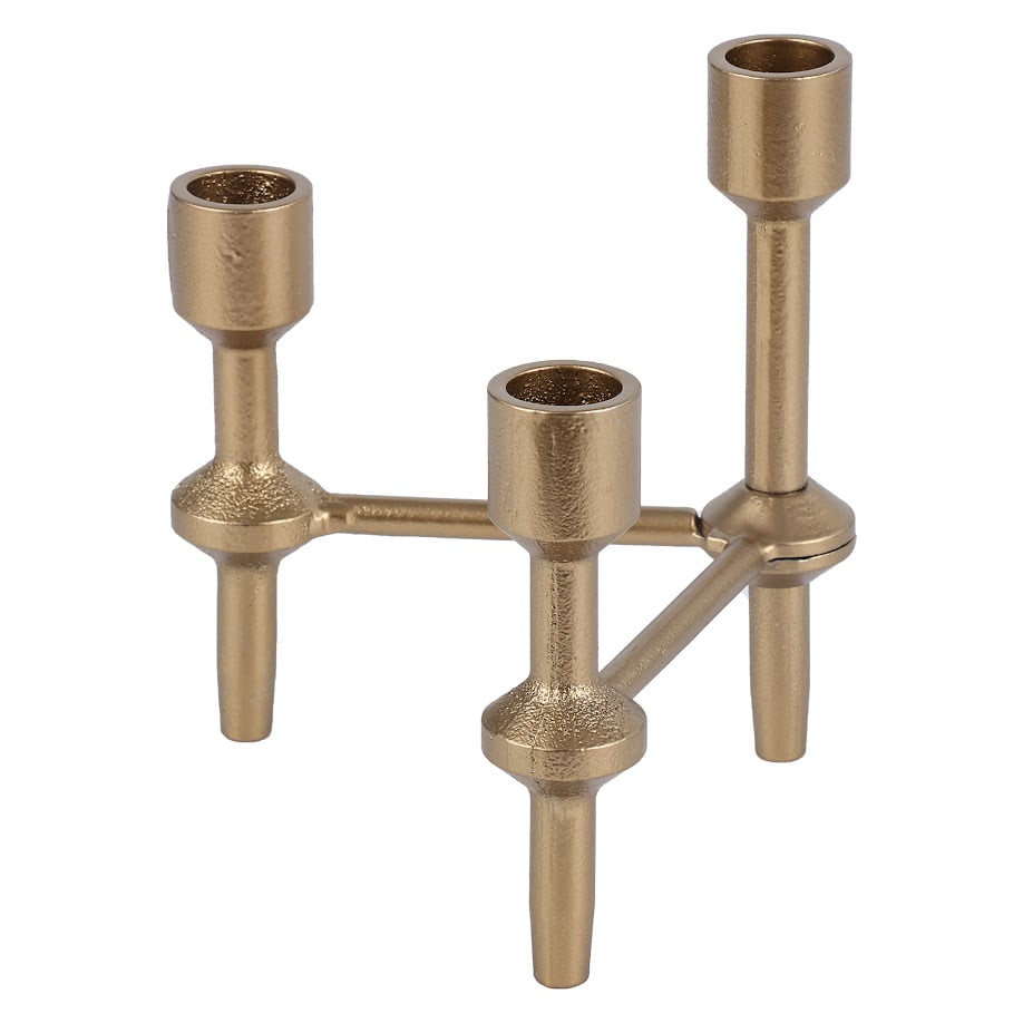 Better Homes & Garden 6" Gold Iron Pillar Taper Candle Holder Candelabra
