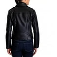 thumbnail image 2 of MICHAEL Michael Kors Womens Moto Genuine Leather Jacket with Belt (Black, M), 2 of 3