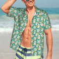 thumbnail image 5 of KLL Men's Hawaiian Shirt Short Sleeve Button Down Beach Shirts-SHIBA WITH FLORAL, 5 of 5