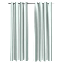 Jordan Manufacturing 54" x 96" Spa Mint Green Stripe Grommet Semi-sheer Outdoor Curtain Panel (2 Pack)