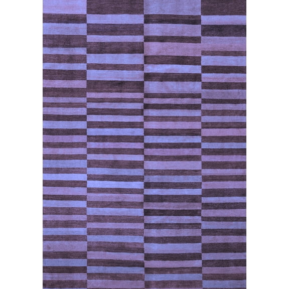 Ahgly Company Indoor Rectangle Abstract Blue Modern Area Rugs, 5' x 7'
