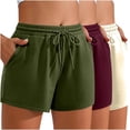 thumbnail image 1 of Plebaso Womens Drawstring Sweat Shorts 3 Pack Elastic High Waisted Running Athletic Shorts with Pockets, 1 of 7