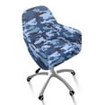 thumbnail image 2 of FOR U DESIGNS Blue Camo Pattern Dining Chair Slipcovers Stretch Leisure Arm Chair Protector Wear-Resistan Bar Stool Covers with Armrest, Home Decor Accessories, 2 of 8