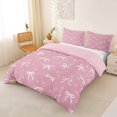 thumbnail image 3 of spefrowx Minimalist White Bow Duvet Cover Queen for Kids, Girly Pink Star Print Queen Bedding, Pink Reversible, 3 Pieces, 1 Duvet Cover and 2 Pillowcases, 3 of 6