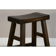 thumbnail image 4 of Home Square 24" Saddle Seat Mahogany Wood Stool in Tobacco Leaf - Set of 3, 4 of 7