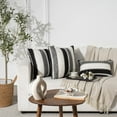 thumbnail image 5 of MAGOLIFE Indoor 12x20 In Black&White&Gray Soft Vert Stripes Wool Farmhouse Decorative Throw Pillow Cover Boho Accent Neutral Textured Cushion Pillow Case for Living Room Couch Bed Sofa Home, 5 of 9