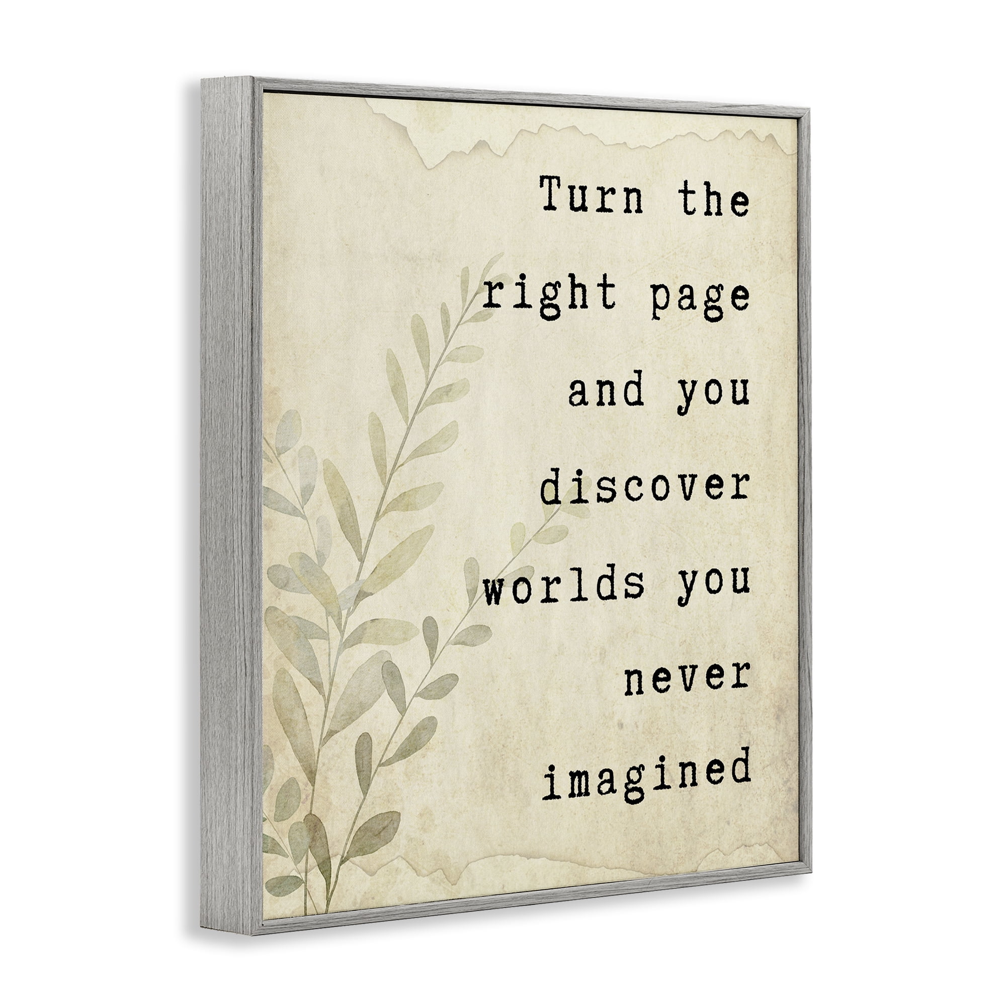 Stupell Industries Literary Wonders Quote Gray Framed Giclee Art, design by Julia Frost