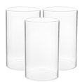 thumbnail image 2 of Juego de candelabros cilíndricos de vidrio transparente resistentes al viento, con pantallas para velas tubulares abiertas., 2 of 7